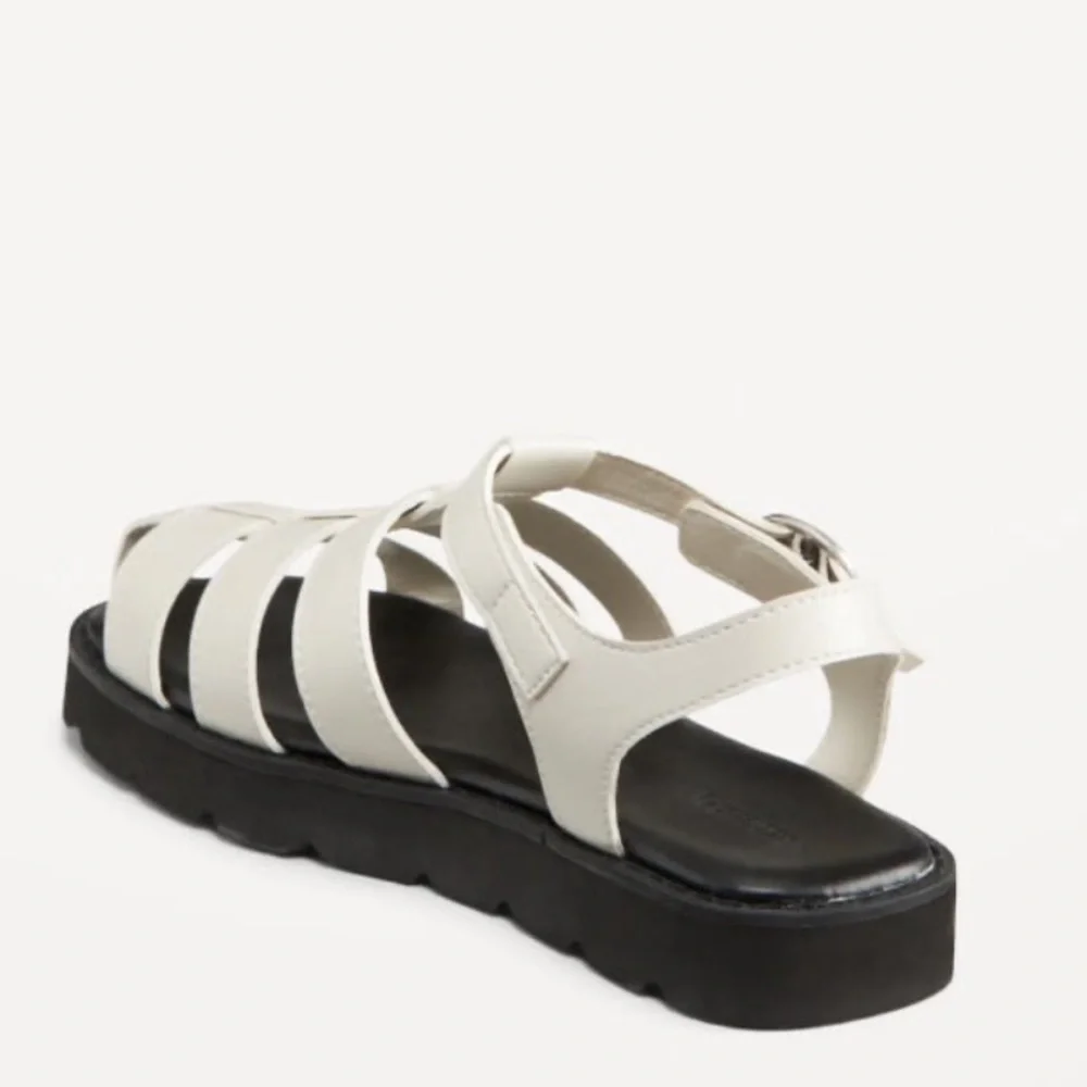 Old Navy Girls White Platform Fisherman Sandals Size 2 NWT